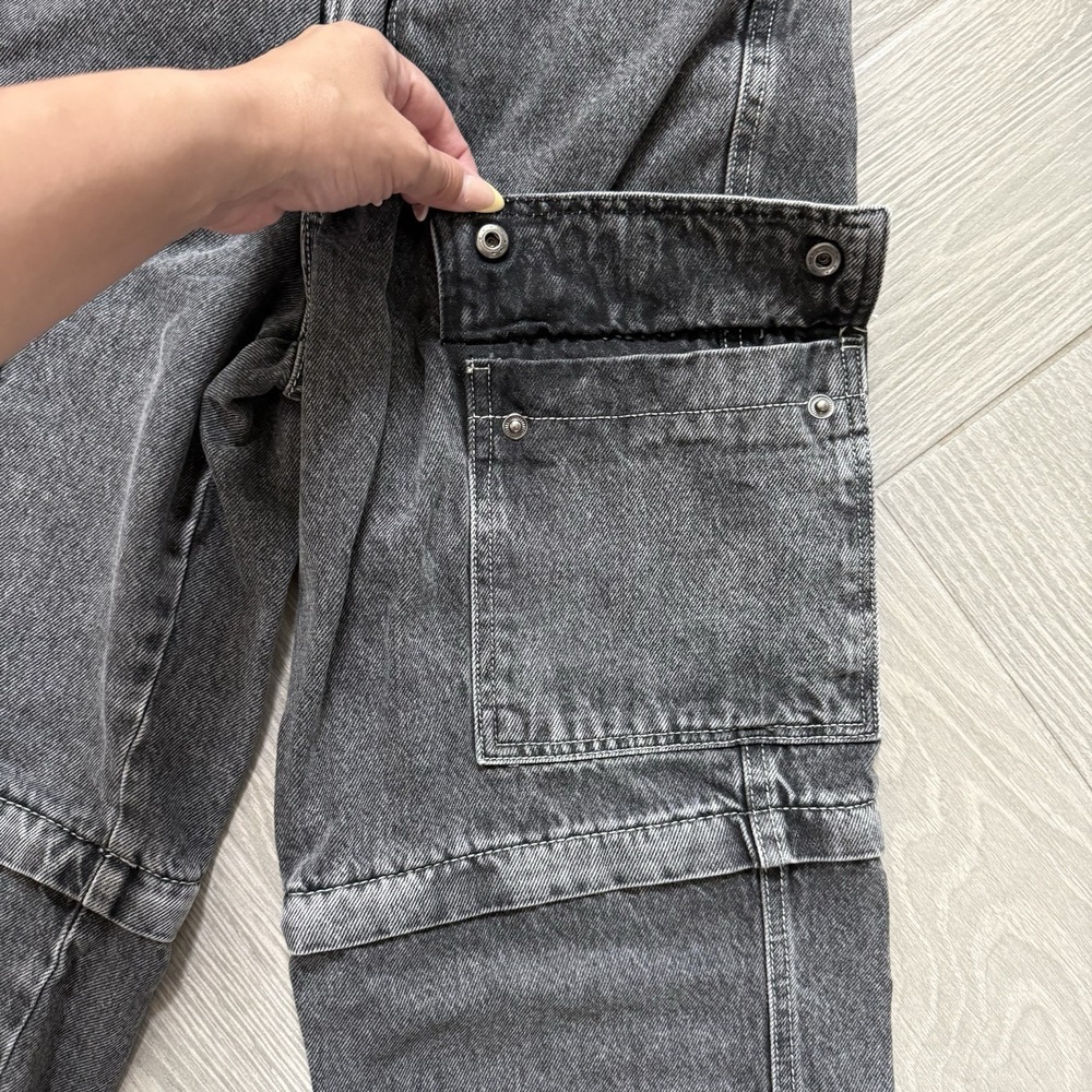 Empyre Tori Charcoal Wash Zip Off Cargo Skate Jeans Size 2 - Picture 3 of 9